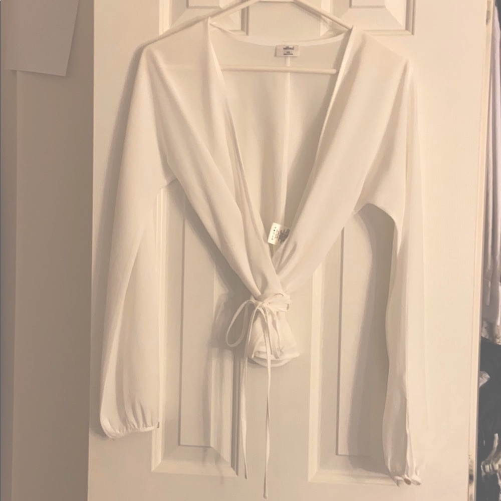 Wilfred • sheer wrap blouse